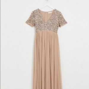 Maya Maternity Pink Blush Sparkle Dresd